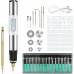 Debuns - Stylo Graveur Électrique, Kit d'outils de gravure, mini stylo de gravure usb, appareil de gravure sans fil pour métal, verre, bois, pierre,