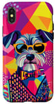 Coque pour iPhone X/XS Figurine schnauzer miniature tendance et colorée Pop Art