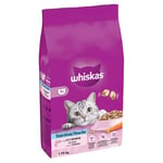 Whiskas Adulte 1+ – Croquettes pour chat adulte stérilisé – au Saumon – 6 Sacs de 1,75kg