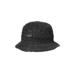 Day City Straw Bucket Hat, Black