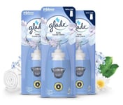 *LOT DE 3* GLADE pure clean linen Recharge diffuseur Sense & spray 18ml