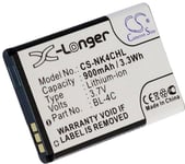 Batteri til BK-BL-4C for Nokia, 3.6V (3.7V), 900 mAh