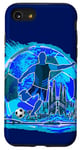 Coque pour iPhone SE (2020) / 7 / 8 Motif football bleu - Joueur ou fan de football