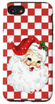 iPhone SE (2020) / 7 / 8 Vintage Christmas Retro Santa Checkered Red White Pattern Case