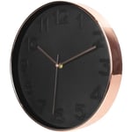 The Home Deco Factory - Horloge ronde noire et cuivrée 30.5 cm - Noir