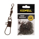 Kilwell Snap Swivels Black Size 10 6-10kg Qty 30