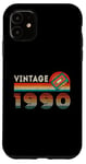 Coque pour iPhone 11 Vintage 1990 Anniversaire Rétro Cassette Tape 34 Ans Cadeaux