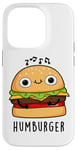 Coque pour iPhone 14 Pro Jeu de mots drôle pour hamburger Hum-burger