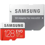 Samsung EVO Plus MB-MC128G - Carte mémoire flash (adaptateur microSDXC vers SD inclus(e)) - 128 Go - UHS-I U3 - Class10 - microSDXC