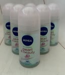 Nivea Pearl & Beauty 48hr Anti-Perspirant Deodorant Roll On 6 x 50ml