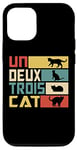 Coque pour iPhone 12/12 Pro Un Deux Trois Cat - Jeu de mots français amusant, chat amusant