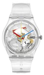 Swatch SO28K100-S06 CLEARLY GENT Transparent Dial Silicone Watch