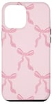 Coque pour iPhone 12 Pro Max Coquette rose motif nœuds en ruban doux pour fille