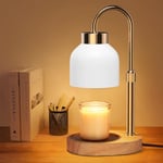 Loowoko Lampe Chauffe Bougie, Chauffage Bougie avec Minuterie et Variateur,Réglable en Hauteur,avec 2 Ampoules,Candle Warmer Lamp pour Bougies Parfumées en Verre, Maison, Chambre, Décoration Blanc