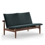 House of Finn Juhl - Japan Sofa 2-seater, Walnut, Cat. 4 Vidar 182 - Soffor - Finn Juhl - Grön,Träfärgad,Grå