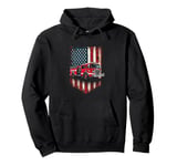 Fire Truck American Flag Rug Pullover Hoodie