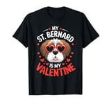 St Bernard My Valentines Hearts Day Dog Mom Dad T-Shirt