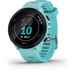 Garmin – Forerunner 55 - Montre GPS multi-activités running avec fonctions d’entrainement Garmin Coach et cardio au poignet – Vert d’eau