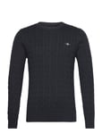 GANT Cotton Cable C-Neck Marinblå