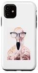 Coque pour iPhone 11 Lunettes de soleil Flamingo Bird Cool Birdwatcher Birdwatcher Birding Gift