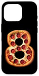 Coque pour iPhone 16 Pro 8e anniversaire Pizza Party Garçons Cheese Kids Pie Eight Bday Boy