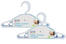 Baby Coat Hangers Small Clothes Hangers First Steps Pack of 16 White