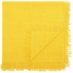 Vente-unique - Lot de 4 serviettes de table à franges - Coton - 45 x 45 cm - Jaune - pola