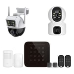 Alarme maison wifi et gsm 4G sans fil connectée Casa Noire avec 2 caméras double objectif - kit 1