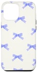 iPhone 12 Pro Max Cute Blue Ribbons Aesthetic Pastel Bows Pattern Case