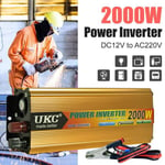 QINGQUE Car Power Inverter - 2000W - DC 12V till AC 220V - LED-skärm - Flera skydd