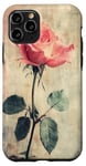 Coque pour iPhone 11 Pro Rose grunge douce subtile florale vintage