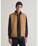 Gant Mens Quilted Windcheater Vest - Brown - Size Large