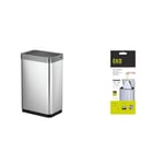 EKO - Mirage X Large Sensor Bin - Touchless Automatic Rubbish Bin - Perfect for Kitchen & Home & Size F-1 Bin Liners For Dual Compartment Kitchen Bins - 18-28 Litre Capacity