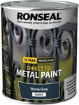 Ronseal Direct to Metal Steel Iron Aluminium Gloss Paint 750ml - Storm Grey