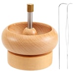 Povxlum Clay Bead Spinner Hand-Rotating Fast Beading Device Solid Wood Beading Bowl Beading Tools Bracelet Making Kit for Jewelry, Necklaces