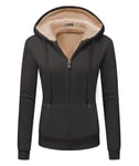 JACKETOWN Hoodie Veste Polaire Sweat à Capuche Femme avec Zip Veste à Capuche épaisse et Chaude Hoodies Sweatshirt Manches Longues Femme sportsweater Fleece Slim Fit Automne/Hiver(Gris-L)