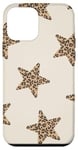 Coque pour iPhone 12 mini Étoiles léopard sur beige neutre