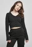 Urban Classics Ribbad kort kofta dam (black,XL)