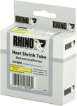 DYMO RhinoPRO, shrink tubing, 19x1,5 mm, sort tekst på gul tape, 1,5