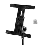 TIGER Support pour tablette iPad pour microphone/musique avec pince réglable Vis de 1,6 cm (5/8) avec un adaptateur de 1 cm (3/8) Noir