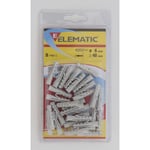 Elematic - cf 30 pcs Chevilles a lA matiques e sans bord Gousset en nylon de 6 mm avec ailes