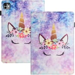 Housse Tablette Pour Ipad Pro (2024) 11.0 Pouces Pu+Tpu Matérielle Coque Ipad Pro 11 Pouces Fonction Support Housse Ipad Pro 11 Pouces Licorne