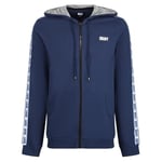 DKNY Men's Dkny Long Sleeved Hooded Zip Top in Navy With Branded Arm Detailing - 100% Cotton Men Hoody, Navy, M UK