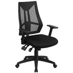 Flash Furniture Ivan Fauteuil de Bureau pivotant Multifonction en Maille avec accoudoirs réglables Noir