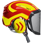 Casque forestier Protos / casque de protection Integral Arborist F39 rouge / jaune fluo