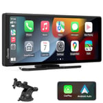 Carpuride C92 Carplay Voiture Autoradio sans Fil Carplay et Android Auto, Portable 9,3" Tactile Écran, Lien Miroir, Bluetooth, Navigation, Siri, FM/AUX.