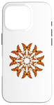 Coque pour iPhone 16 Pro Petit papillon – Motif floral mandala orange