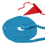 PATIKIL 44 Feet Tug of War Rope for Adults Teen, 3-Strand Natural Twisted Cotton Rope with Flag for Yard Game Team Building Activities, Blue