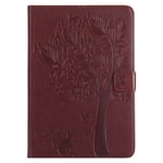 Saturcase Coque Pour Apple Ipad Mini / Mini 2 / Mini 3, Arbre À Chat Pu Cuir Magnétique Flip Portefeuille Support Porte-Carte Coque Housse Étui Pour Apple Ipad Mini / Mini 2 / Mini 3 (Marron)