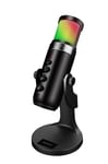 EgoGear - RGB Gaming/Streaming/Recording/Podcast Microphone with Audio Jack Output, Multi-Device Compatibility, Tap-to-Mute